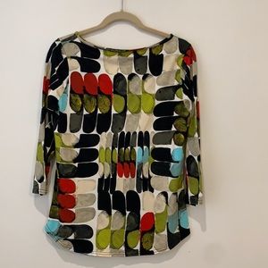 Peck & Peck 3/4 length sleeve multi-color top